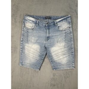 Southpole Shorts Mens 36 Blue Slim Y2K Baggy Light Wash Distressed Grunge Faded